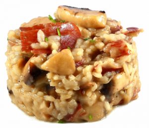 Risotto de boletus con jamón ibérico